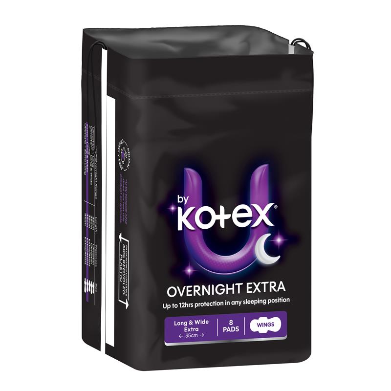 Load image into Gallery viewer, U by Kotex Maxi Pad Overnight Long Wing 8 Pack
