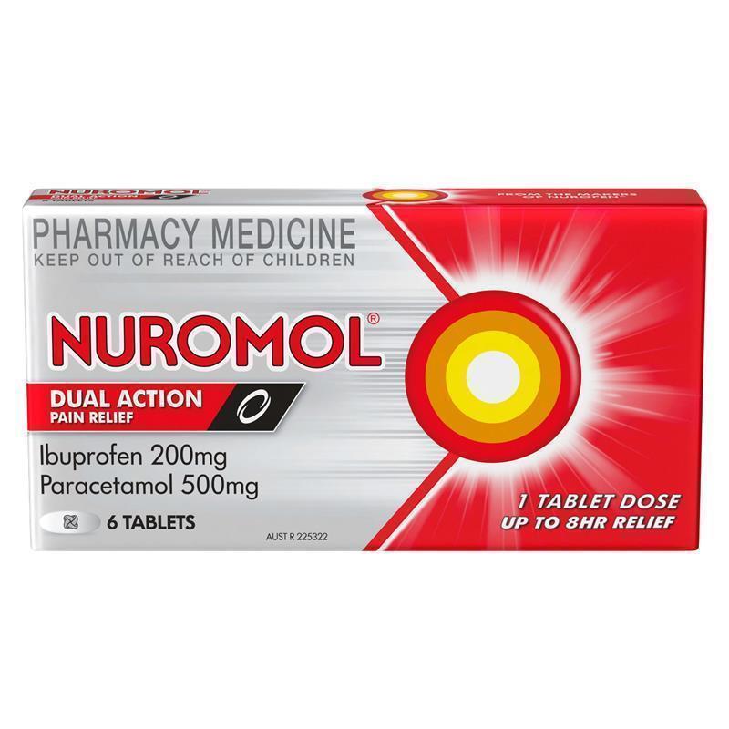 Load image into Gallery viewer, Nuromol Strong Pain Relief Tablets 6 pack Ibuprofen 200mg Paracetamol 500mg
