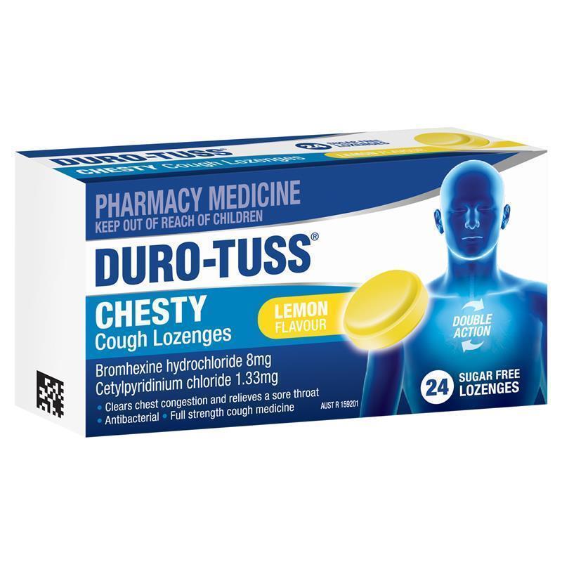 Load image into Gallery viewer, DURO-TUSS Chesty Cough Lozenges Lemon 24 Lozenges

