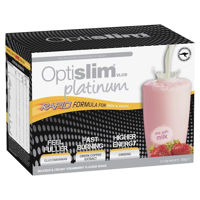 Load image into Gallery viewer, Optislim VLCD Platinum Strawberry Shake 21x25g Sachets
