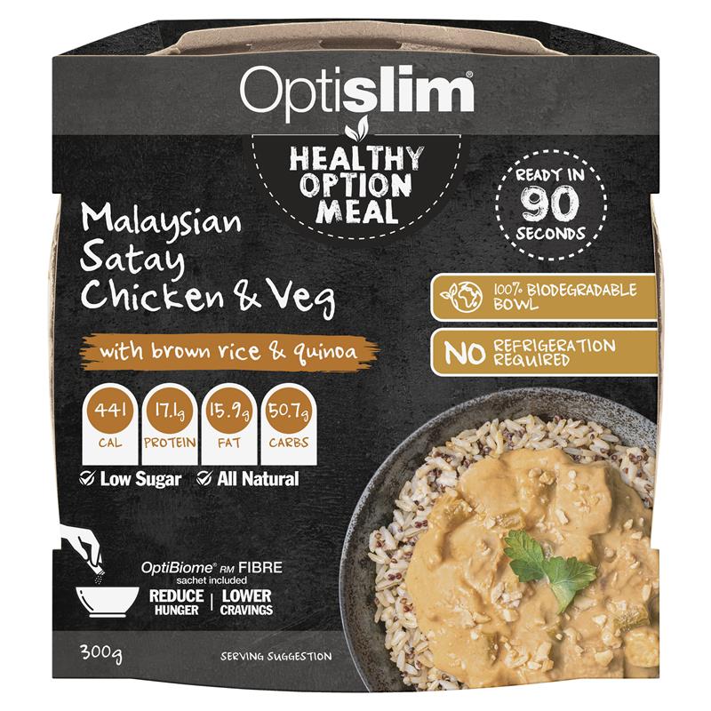 Load image into Gallery viewer, Optislim Healthy Option Meal Malaysian Satay Chicken &amp; Vegetables 300g
