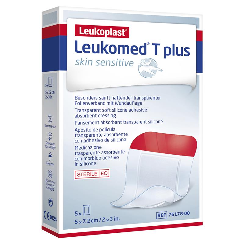 Load image into Gallery viewer, Leukomed T Plus Skin Sensitive Transparent 5cm x 7.2cm 5 Pack
