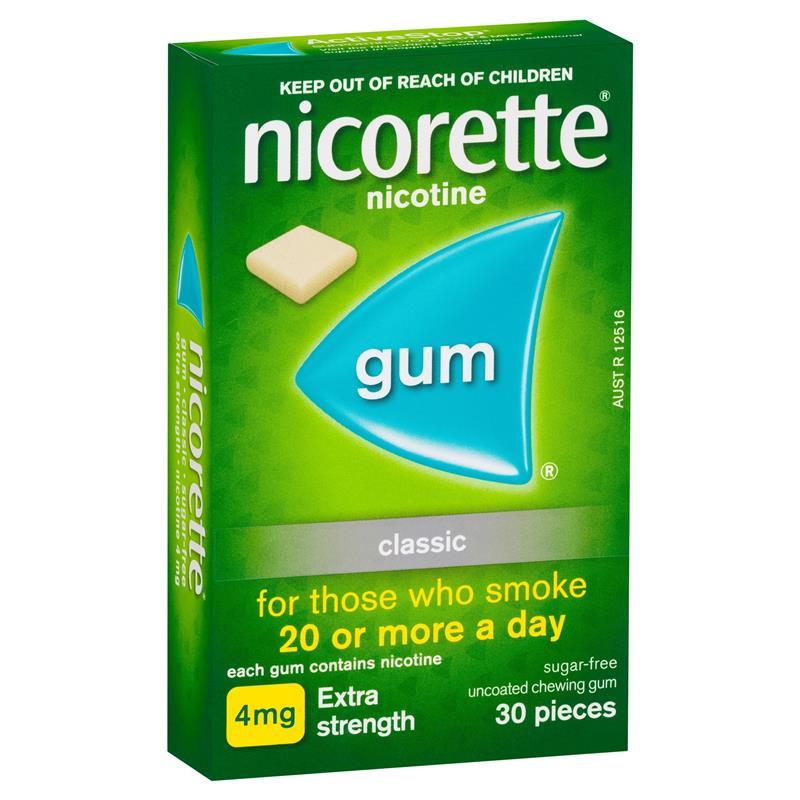 Load image into Gallery viewer, Nicorette Quit Smoking Extra Strength Nicotine Gum Classic 30 Pack
