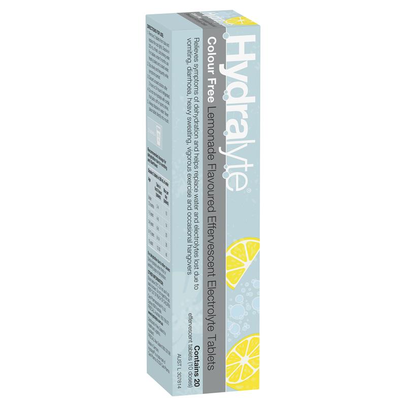 Load image into Gallery viewer, Hydralyte Electrolyte Effervescent Colour Free Lemonade 20 Tablets

