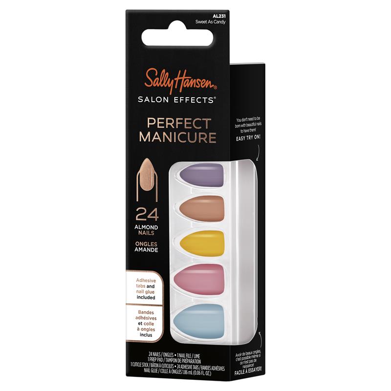 Load image into Gallery viewer, Sally Hansen Salon Effects Perfect Manicure 24 Almond Press On Nails Sweet As Candy

