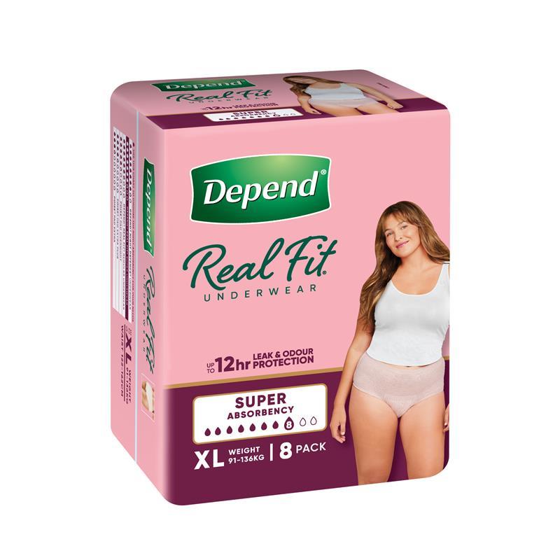 Load image into Gallery viewer, Depend Women Real Fit Underwear Super Extra Large 8 Pack

