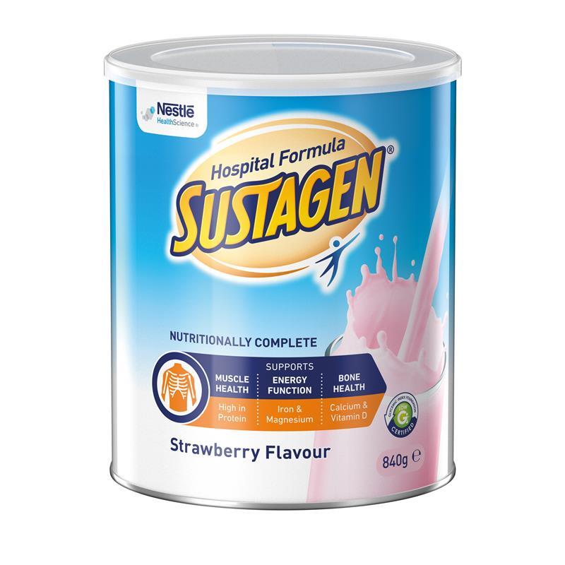 Load image into Gallery viewer, Sustagen Hospital Formula Nutritional Supplement Strawberry Flavour 840g

