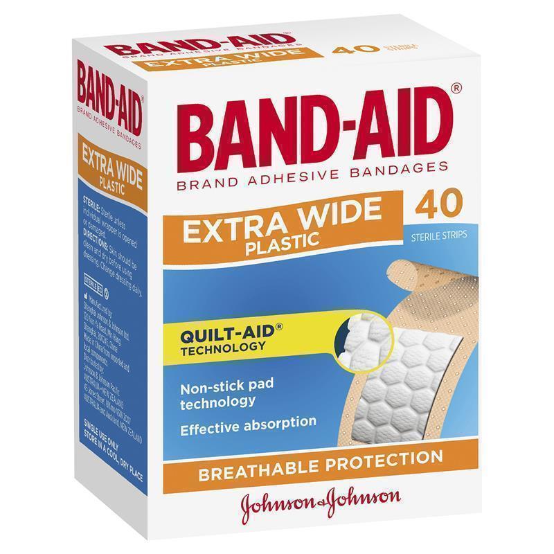 Load image into Gallery viewer, Band-Aid Extra Wide Plastic Strips 40 Pack
