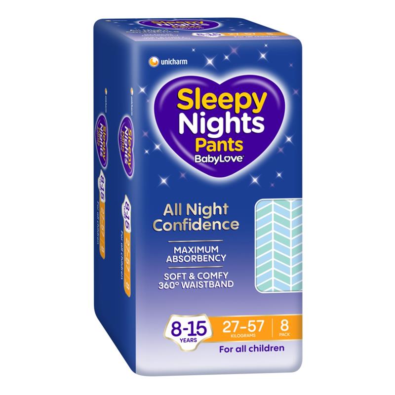 Load image into Gallery viewer, BabyLove SleepyNights Pants 8-15 years (27-57kg) 8 Pack
