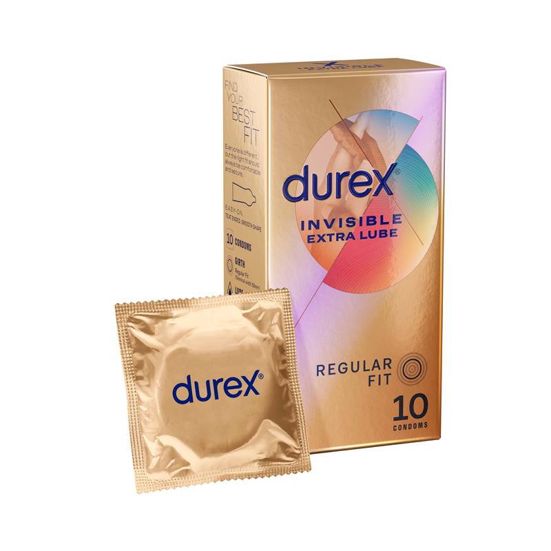 Load image into Gallery viewer, Durex Invisible Condoms Extra Lube 10 Pack
