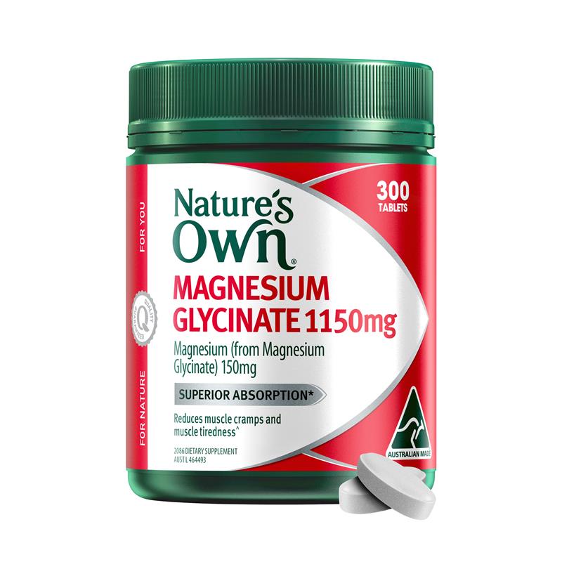 Load image into Gallery viewer, Nature's Own Magnesium Glycinate 1100mg 300 Tablets
