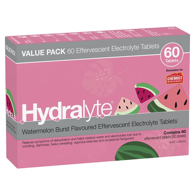 Load image into Gallery viewer, Hydralyte Electrolyte Effervescent Watermelon 60 Tablets Exclusive Size
