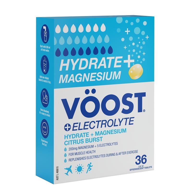 Load image into Gallery viewer, Voost Hydrate + Magnesium Citrus Burst Effervescent Tablets 36 Pack

