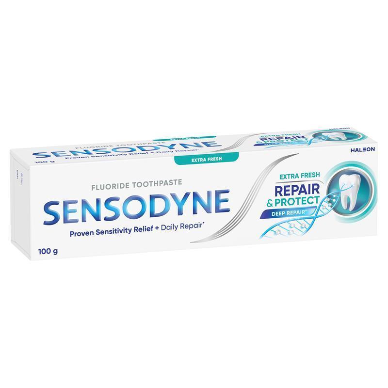Load image into Gallery viewer, Sensodyne Sensitive Teeth Pain Repair &amp; Protect Extra Fresh Toothpaste 100g

