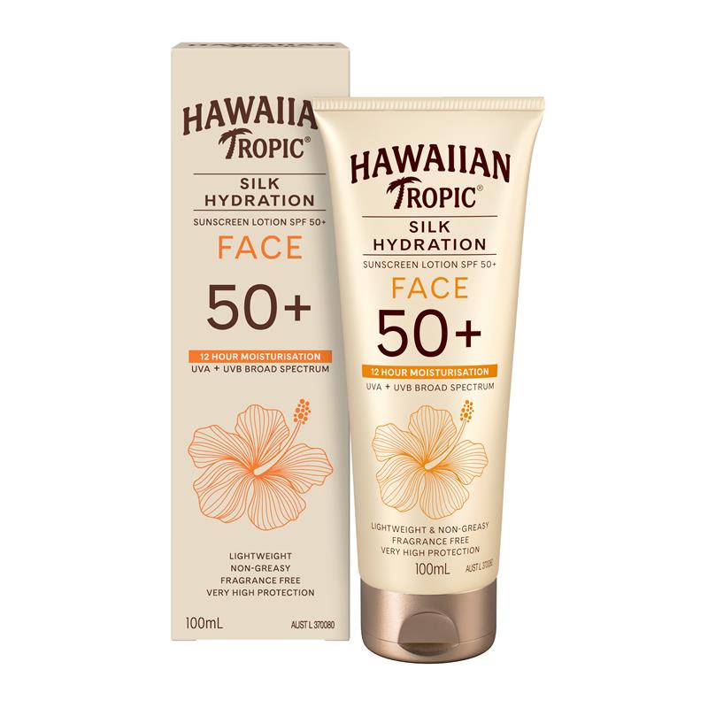 Load image into Gallery viewer, Hawaiian Tropic SPF 50+ Silk Hydration Face Fragrance Free 100ml
