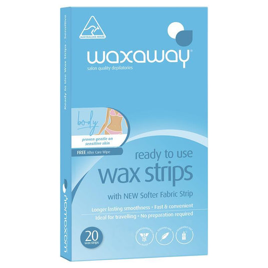 Waxaway Ready To Use Sensitive Wax Body 20 Strips
