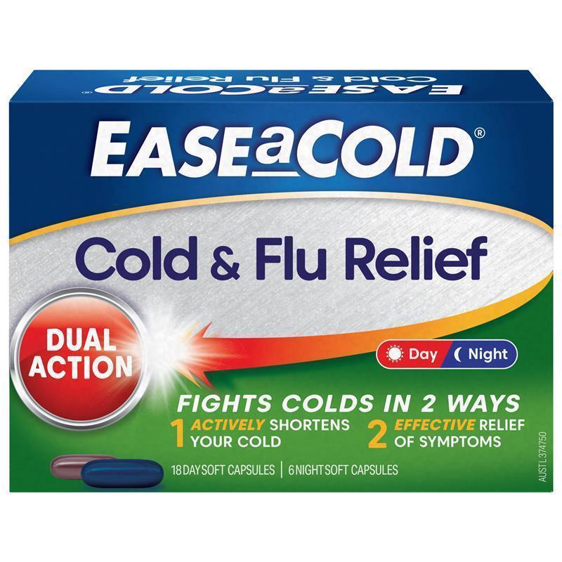 Load image into Gallery viewer, Ease a Cold Cold &amp; Flu Day &amp; Night 24 Capsules
