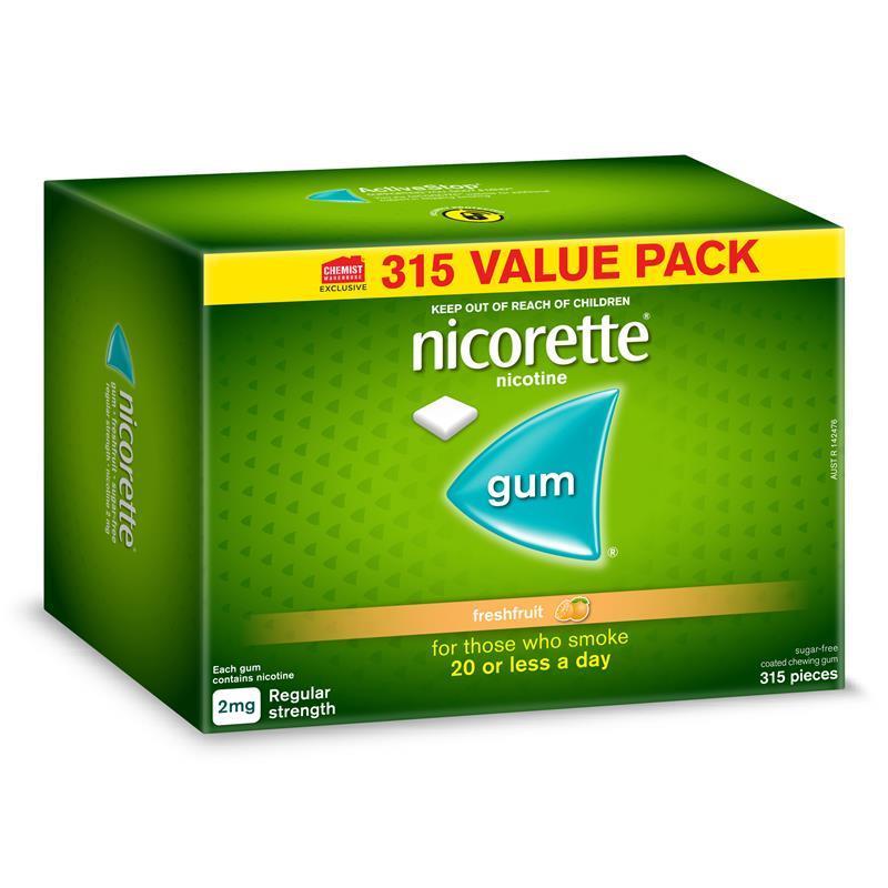 Load image into Gallery viewer, Nicorette Gum 2mg Fresh Fruit 315 Pieces Exclusive Size
