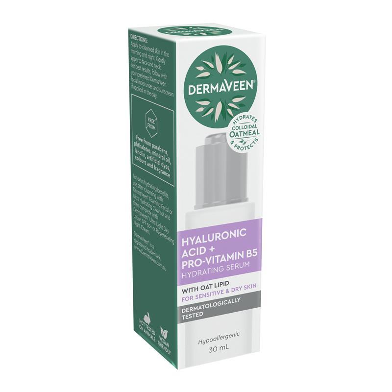 Load image into Gallery viewer, DermaVeen Face Hyaluronic Acid + Pro-Vitamin B5 Hydrating Serum 30ml

