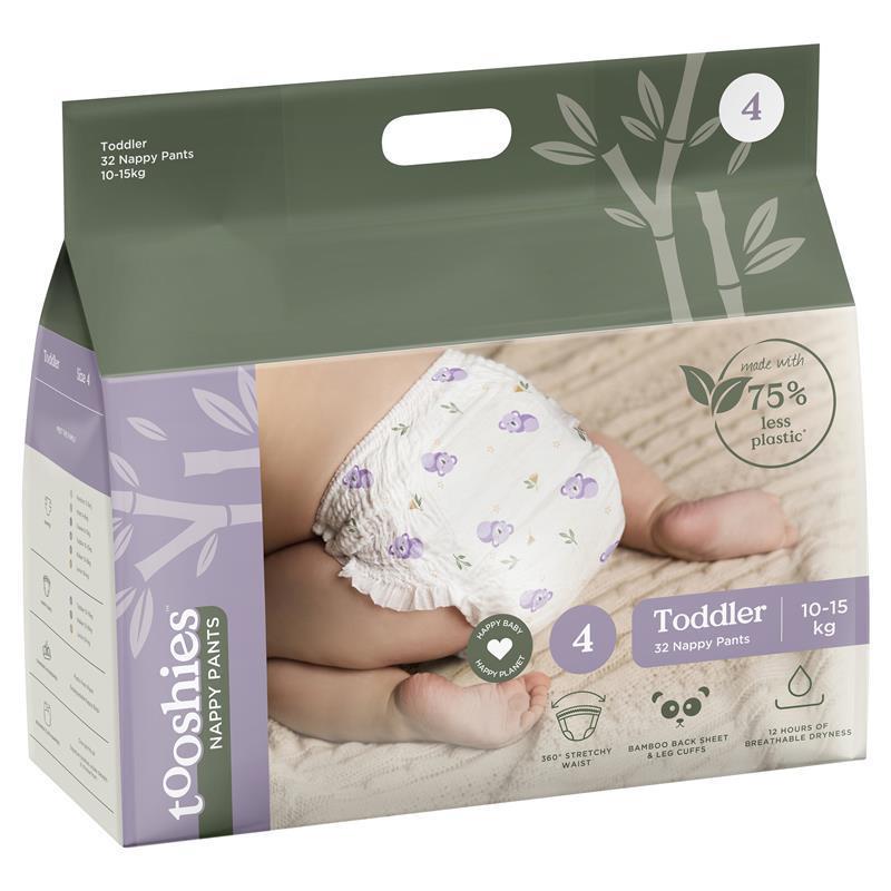 Load image into Gallery viewer, Tooshies Eco Nappy Pants Size 4 Toddler 10-15kg 32 Pack
