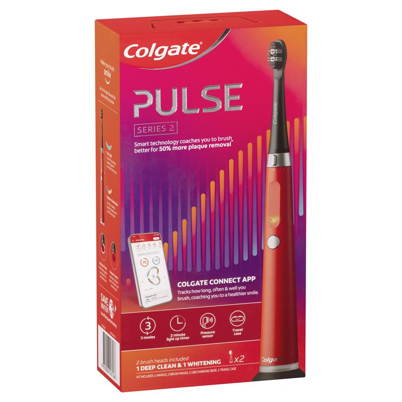 Load image into Gallery viewer, Colgate Power Toothbrush Series 2 Pulse Deep Clean &amp; Whitening Red
