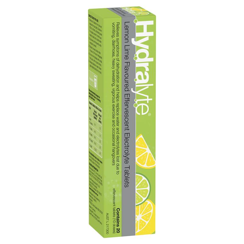 Load image into Gallery viewer, Hydralyte Effervescent Lemon Lime Electolyte Tablets 20 Pack
