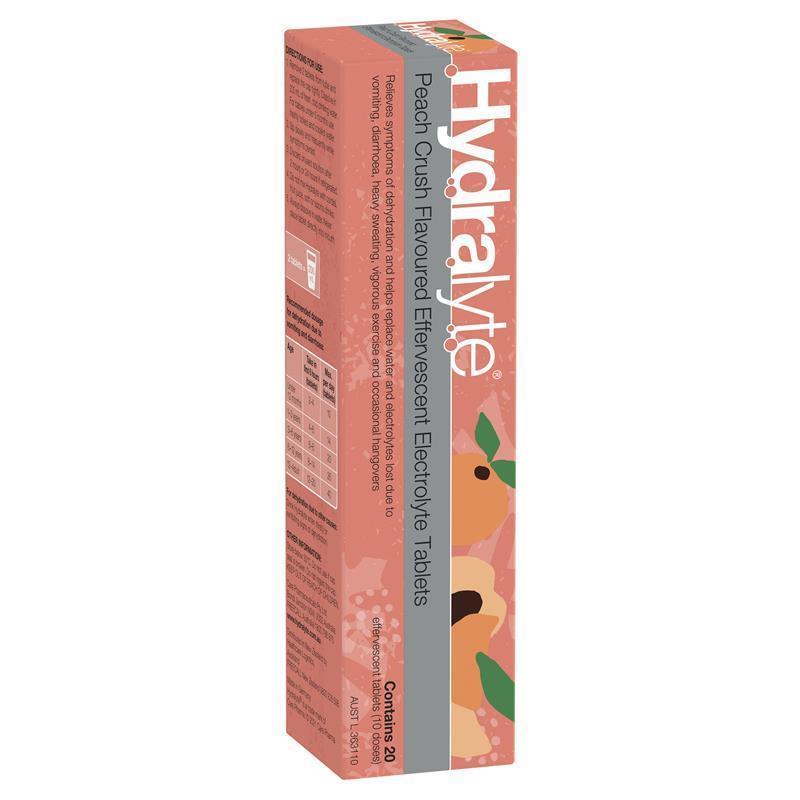 Load image into Gallery viewer, Hydralyte Electrolyte Effervescent Peach Crush 20 Tablets
