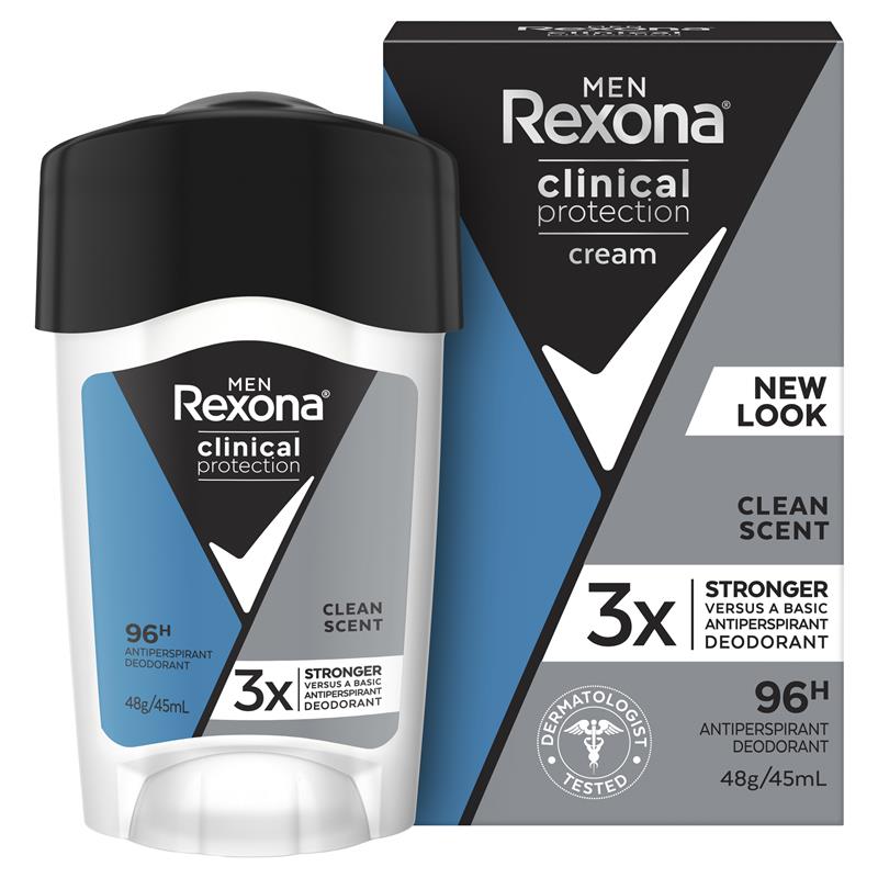 Load image into Gallery viewer, Rexona Men Clinical Protection Antiperspirant Cream Stick Clean Scent 45ml
