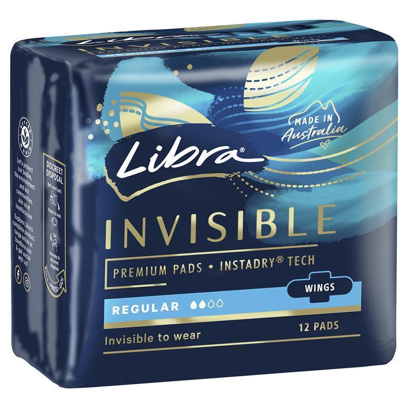 Load image into Gallery viewer, Libra Pads Invisible Body Fit with Wings Regular 12

