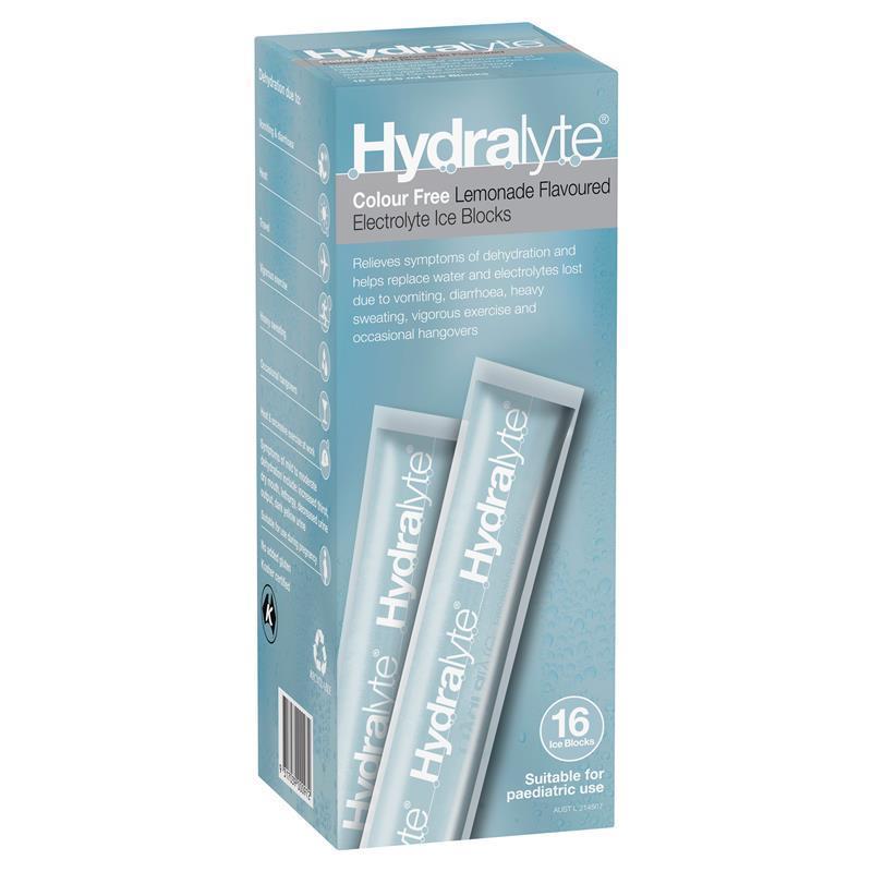 Load image into Gallery viewer, Hydralyte Rehydration Ice blocks Colour Free Lemonade Flavoured 16 Pack

