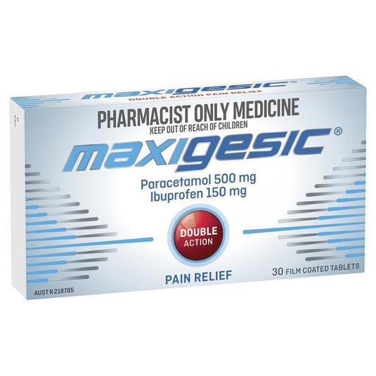 Maxigesic Double Action Combination Pain Relief 30 Tablets - Paracetamol + Ibuprofen (S3)
