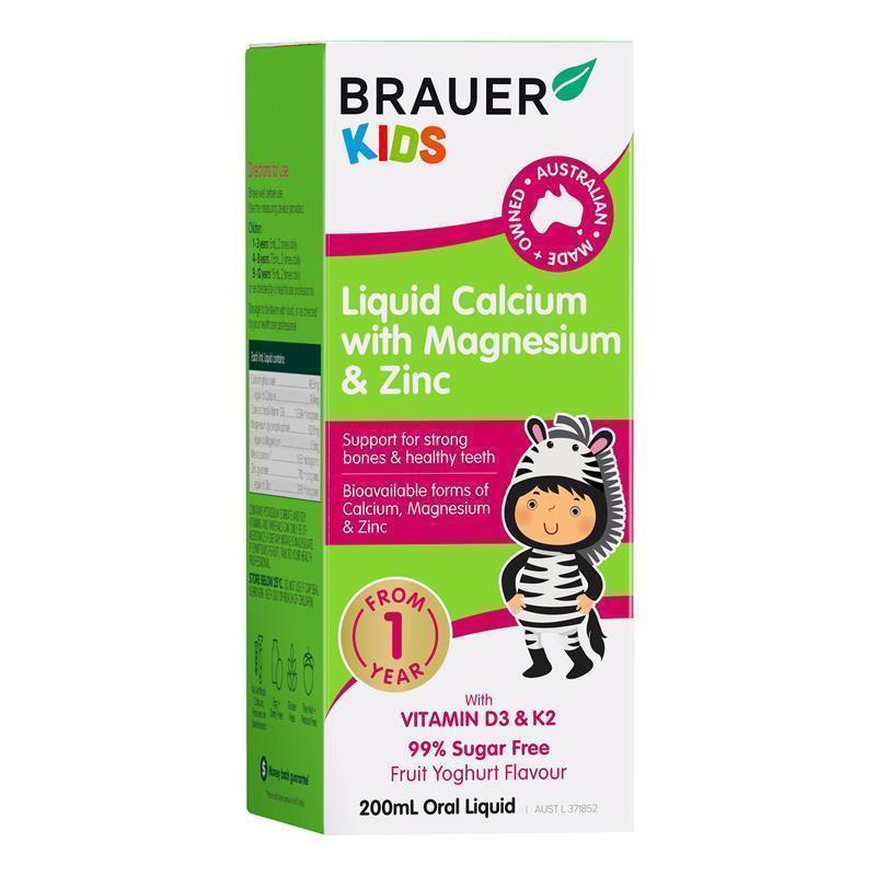 Load image into Gallery viewer, Brauer Kids Liquid Calcium with Magnesium &amp; Zinc 200ml
