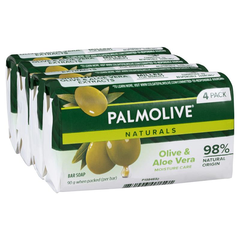 Load image into Gallery viewer, Palmolive Soap Bar Olive &amp; Aloe Vera 90g 4 Pack
