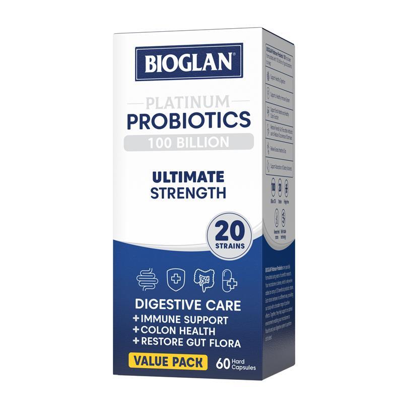 Load image into Gallery viewer, Bioglan Platinum Probiotics 100 Billion 60 Capsules
