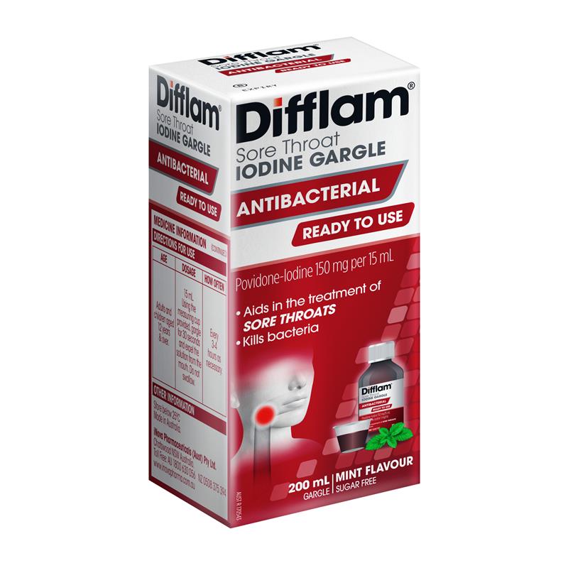 Load image into Gallery viewer, Difflam Plus Ready To Use Sore Throat Gargle Mint 200ml
