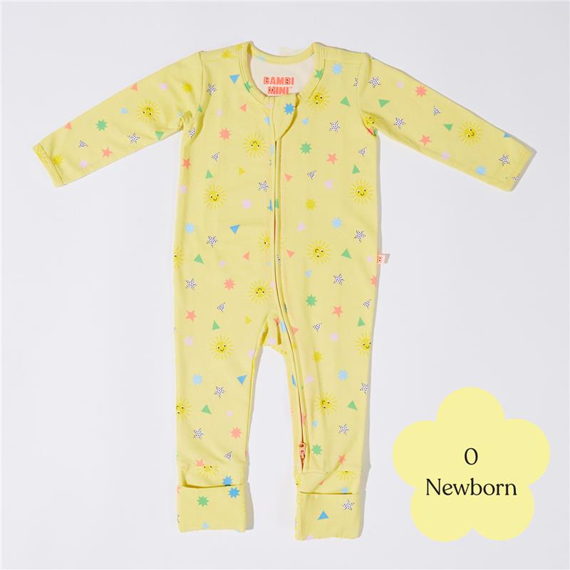 Load image into Gallery viewer, Bambi Mini Co. Wrigglesuit 0 Newborn Elfin Yellow
