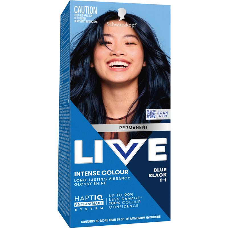 Load image into Gallery viewer, Schwarzkopf Live Colour Permanent 1.1 Blue Black
