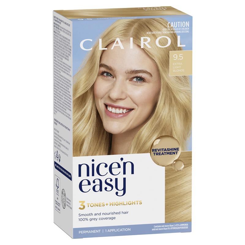 Load image into Gallery viewer, Clairol Nice N Easy 9.5 Extra Light Blonde Permanent Hair Colour
