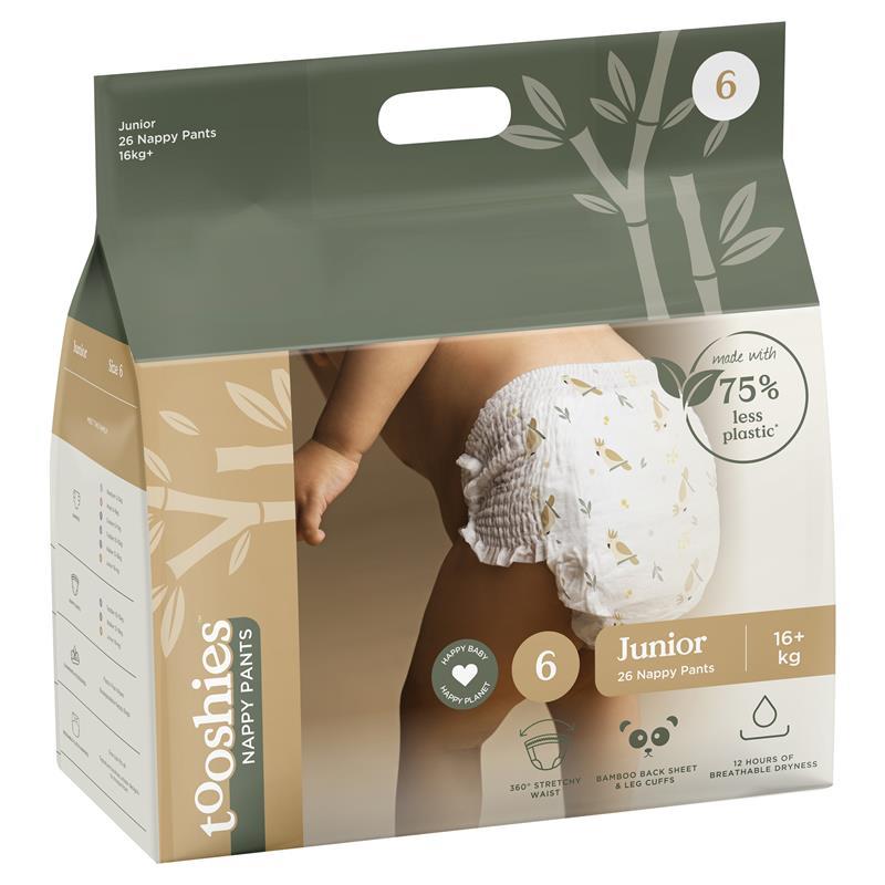 Load image into Gallery viewer, Tooshies Eco Nappy Pants Size 6 Junior 16kg+ 26 Pack
