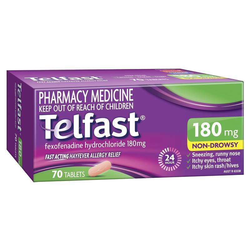 Load image into Gallery viewer, Telfast Hayfever Allergy Tablets 180mg 70 Pack
