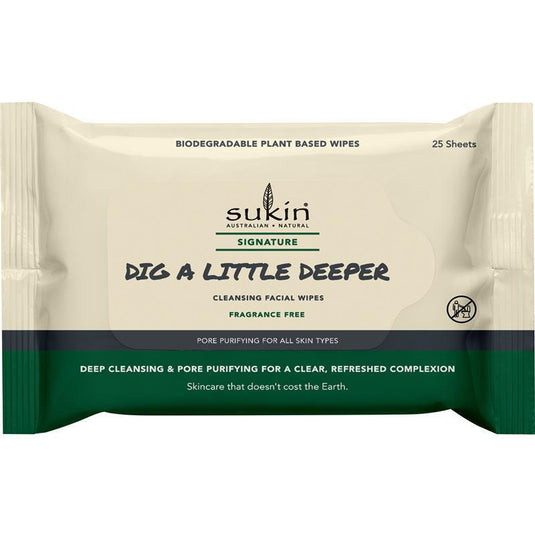 Sukin Signature Dig A Little Deeper Pore Purifying Wipes 25 Pack