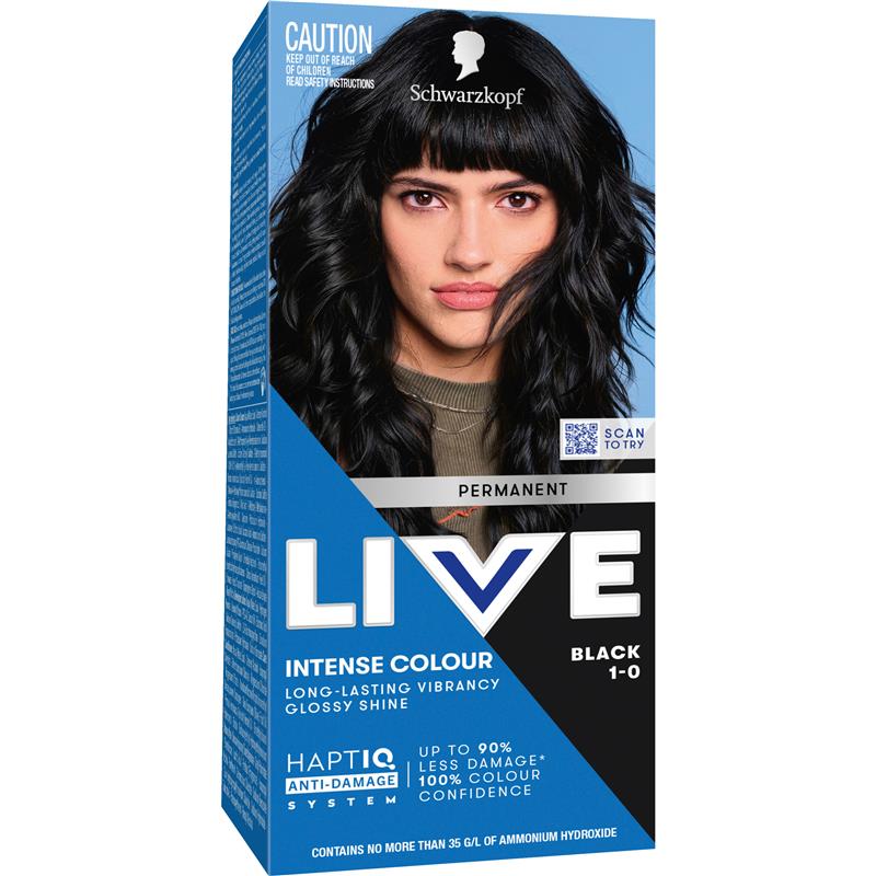 Load image into Gallery viewer, Schwarzkopf Live Colour Permanent 1.0 Black
