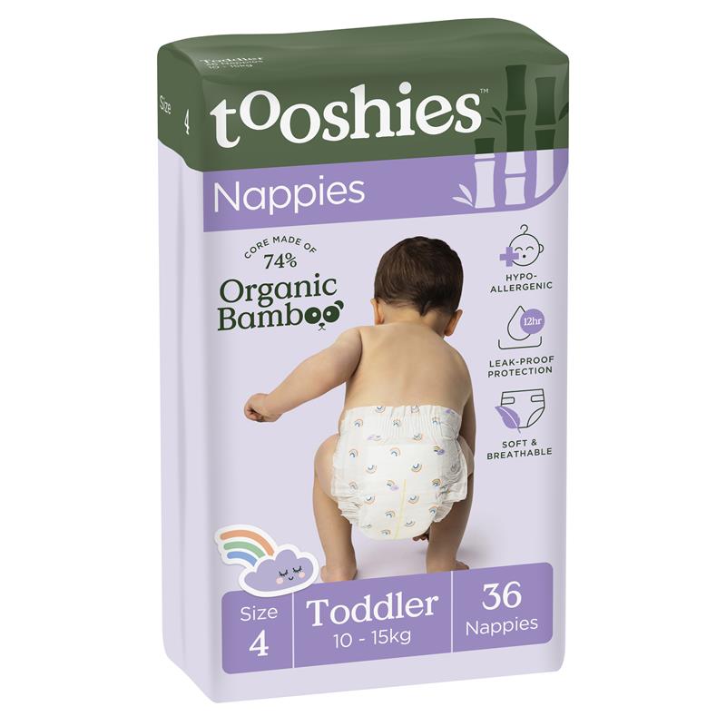 Load image into Gallery viewer, Tooshies Eco Nappies with Organic Bamboo Size 4 Toddler 10-15kg, 36 pack

