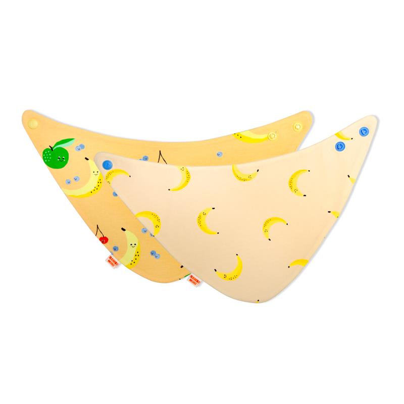 Load image into Gallery viewer, Bambi Mini Co. Dribblebib Unisex Fruit Salad and Bananas Reverse Bibs 2 Pack
