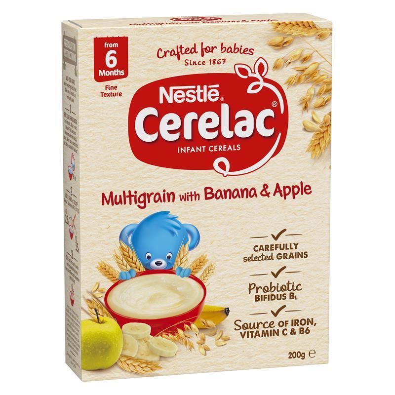 Load image into Gallery viewer, Nestle CERELAC Multigrain with Banana &amp; Apple Baby Cereal Stage 3 – 200g
