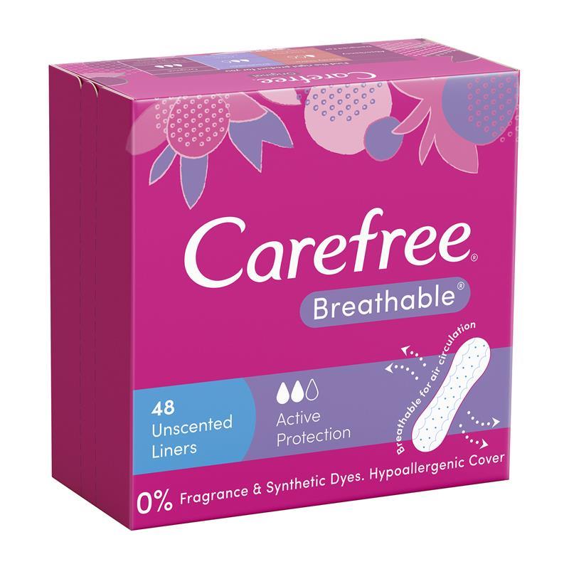 Load image into Gallery viewer, Carefree Breathable Unscented Panty Liners 48 Pack
