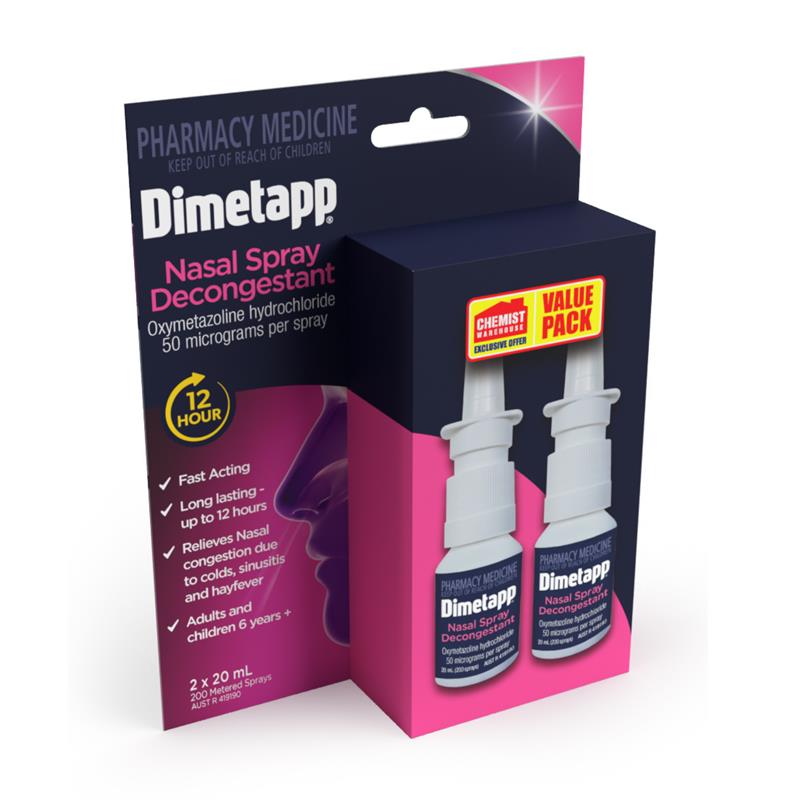 Load image into Gallery viewer, Dimetapp 12 Hour Nasal Spray 20ml Twin Pack Exclusive
