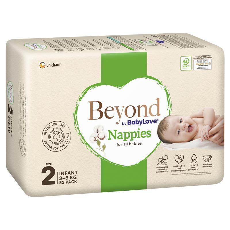 Load image into Gallery viewer, Beyond by BabyLove Infant Nappies Size 2 (3-8kg) 52 Pack
