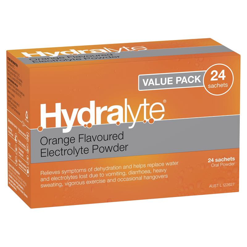Load image into Gallery viewer, Hydralyte Orange Sachets Value Pack 4.9g x 24
