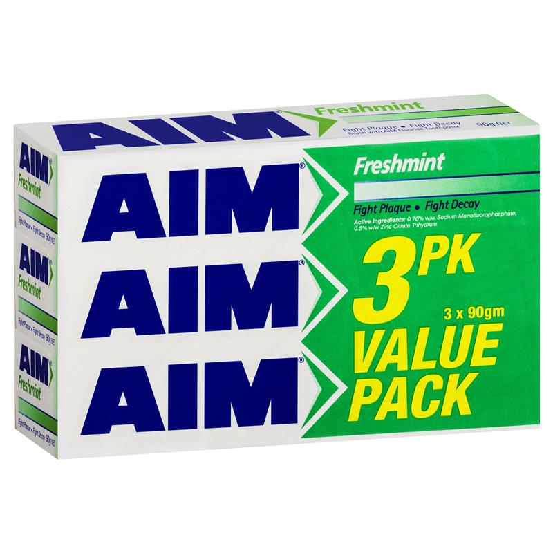 Load image into Gallery viewer, Aim Toothpaste Freshmint Value 3 Pack
